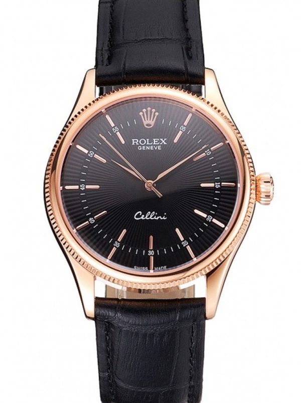 Rolex Cellini Superclone Replica 38mm Black Dial Luxury Automatic Watch for Men
