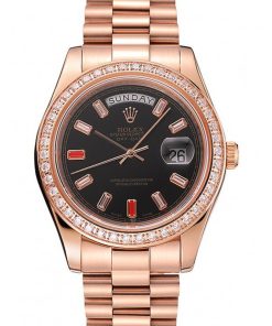Rolex Day-Date Superclone Replica 40mm Black Dial Luxury Watch for Men