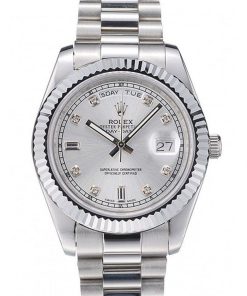 Superclone Rolex Day-Date 40mm Silver Dial Luxury Replica Watch - High Quality Timepiece