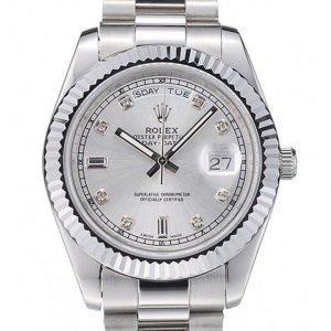 Superclone Rolex Day-Date 40mm Silver Dial Luxury Replica Watch - High Quality Timepiece