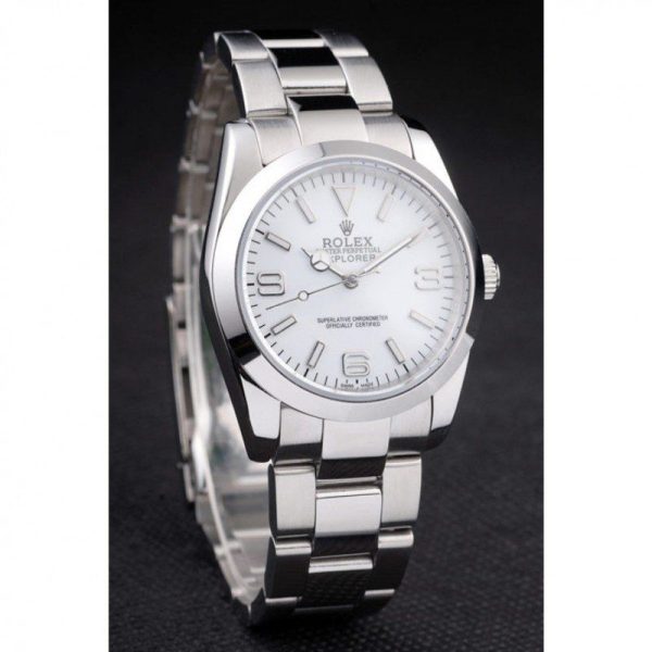 Rolex Explorer Replica 37mm Silver Dial Luxury Automatic Watch - High Quality Men's Timepiece - Image 3