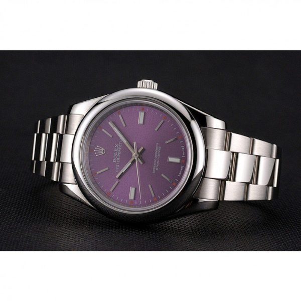 Rolex Oyster Perpetual Replica Date 41mm Purple Dial Luxury Watch - Image 4